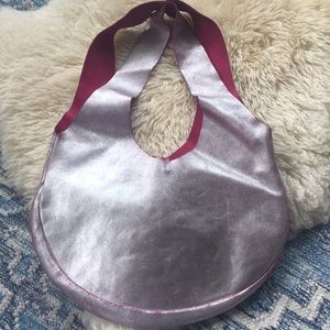 Silver and pink suede purse!! 👛